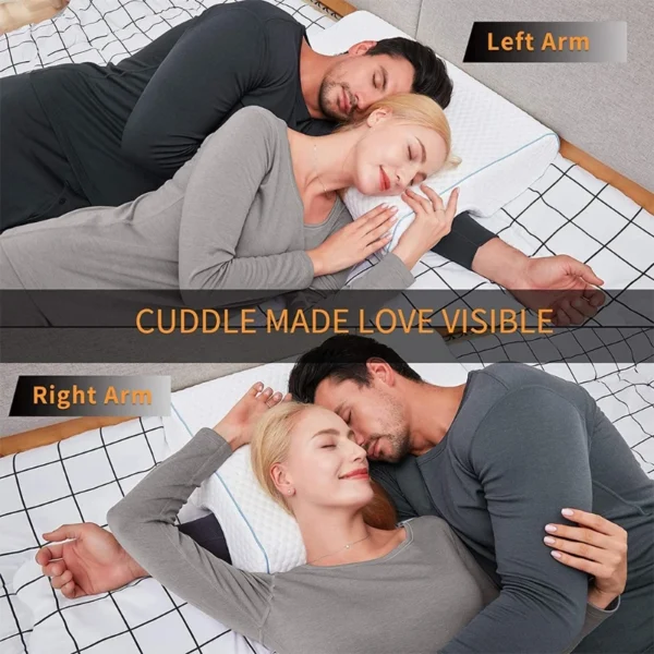Pillow For Sleep Apnea Memory Foam Couples Cuddle Neck Support Cushion - Image 3