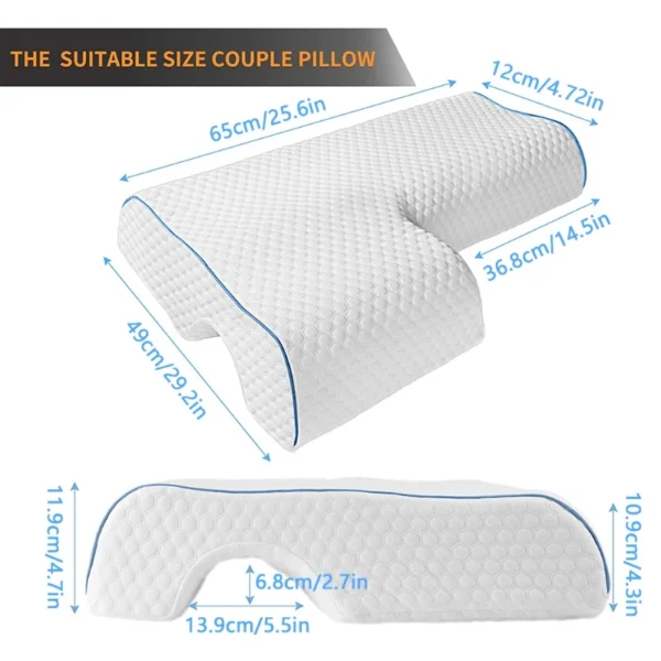Pillow For Sleep Apnea Memory Foam Couples Cuddle Neck Support Cushion - Image 6