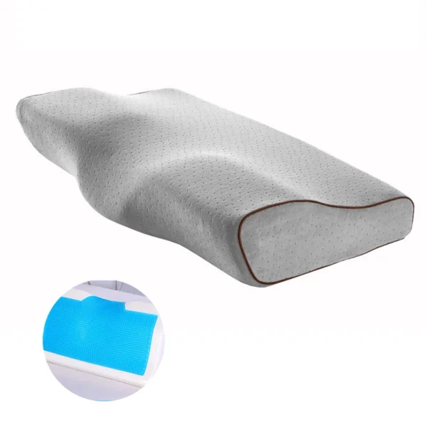 Memory Foam Pillow for Sleep Apnea with Cooling Gel and Neck Support - Image 2