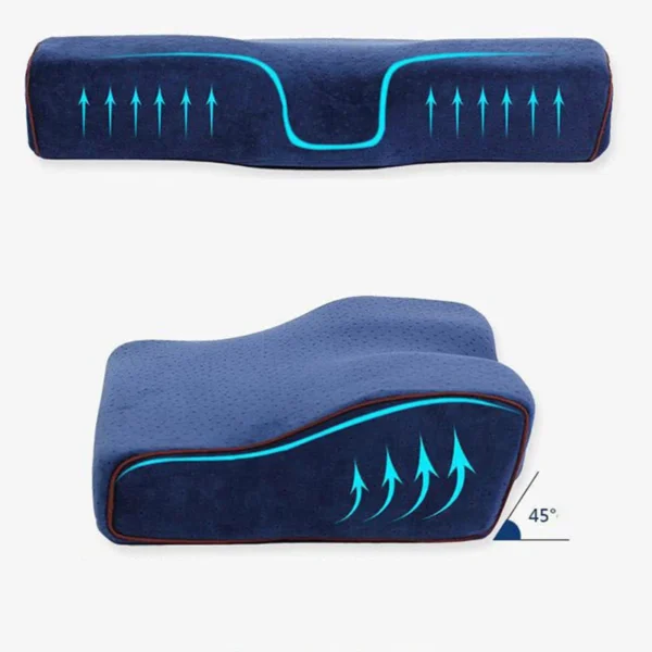Memory Foam Pillow for Sleep Apnea with Cooling Gel and Neck Support - Image 4