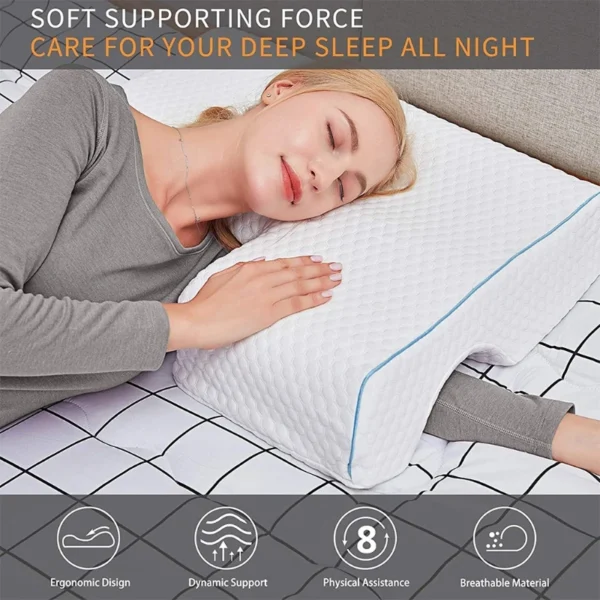 Pillow For Sleep Apnea Memory Foam Couples Cuddle Neck Support Cushion - Image 5