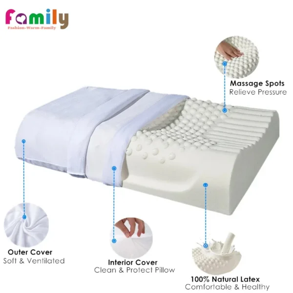 Natural Latex Pillow for Sleep Apnea and Neck Support Relief