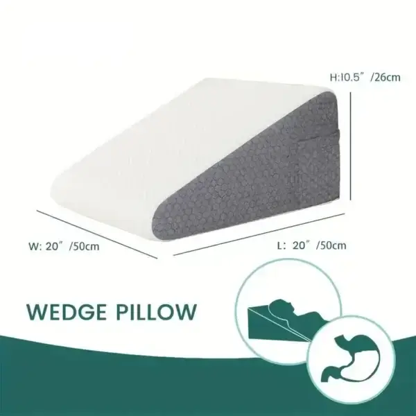 Pillow For Sleep Apnea, Memory Foam Wedge, Snoring Relief Support, Comfort - Image 2