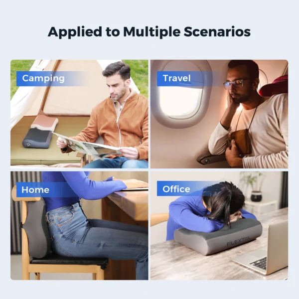 Ergonomic Inflatable Pillow for Sleep Apnea Relief, Travel & Home Use - Image 6