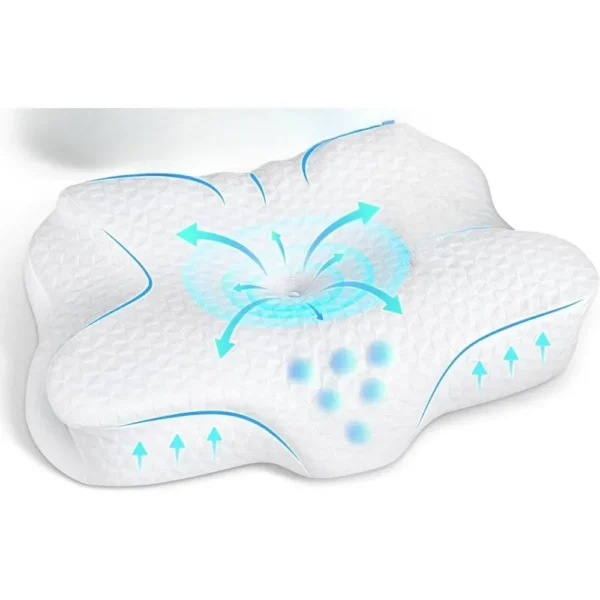 Pillow For Sleep Apnea - Ergonomic Orthopedic Cooling Bed Pillow Cushion