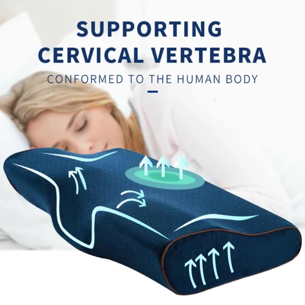Butterfly Shape Memory Foam Pillow for Sleep Apnea and Neck Support