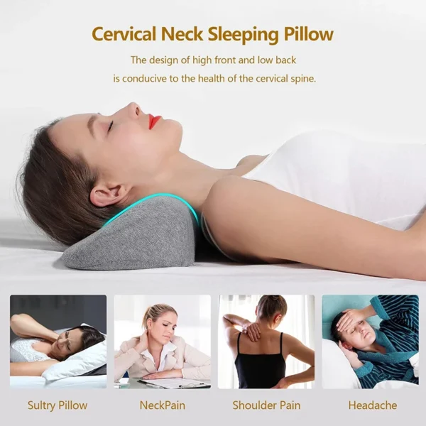 Ergonomic Memory Foam Pillow for Sleep Apnea and Neck Support - Image 2