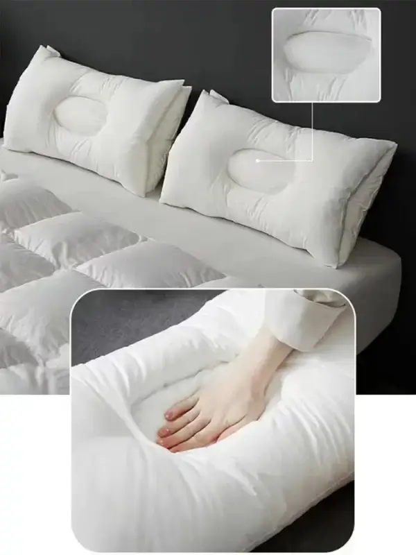 Pillow For Sleep Apnea Soft Feather Velvet Cervical Orthopedic Support - Image 5