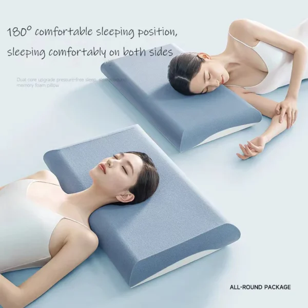Cloud-Shaped Memory Foam Pillow for Sleep Apnea: Neck Support and Comfort - Image 4