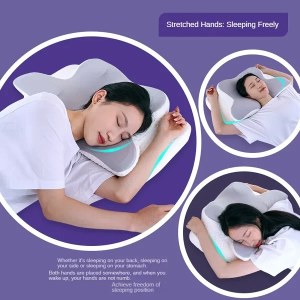 Butterfly Memory Foam Pillow for Sleep Apnea and Neck Pain Relief - Image 4