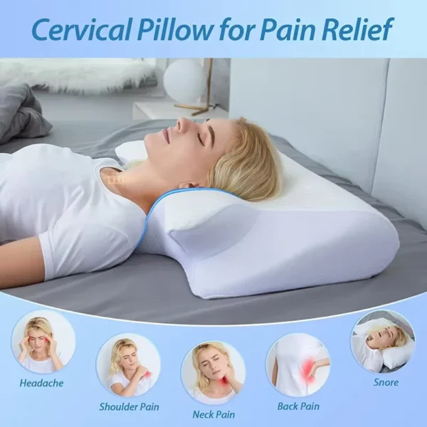 Pillow for Sleep Apnea: Butterfly Ergonomic Memory Pillow for Neck Pain Relief"