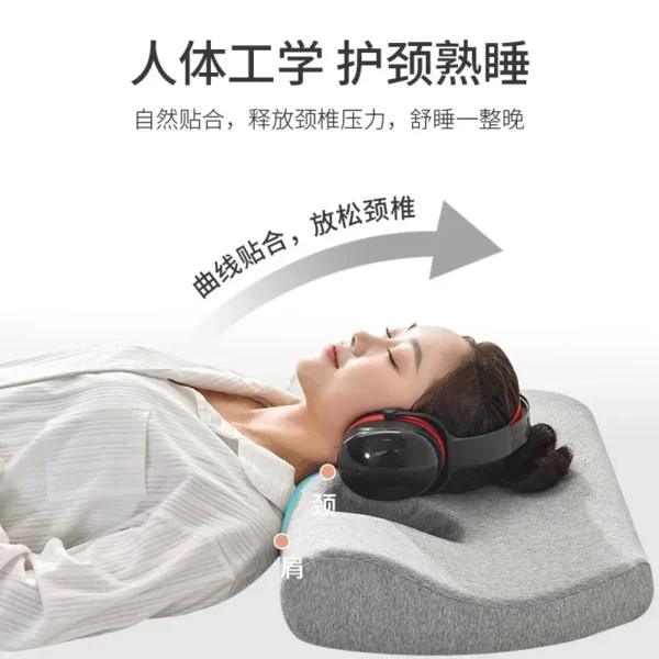 Pillow For Sleep Apnea Ergonomic Orthopedic Memory Foam Side Sleeper - Image 6