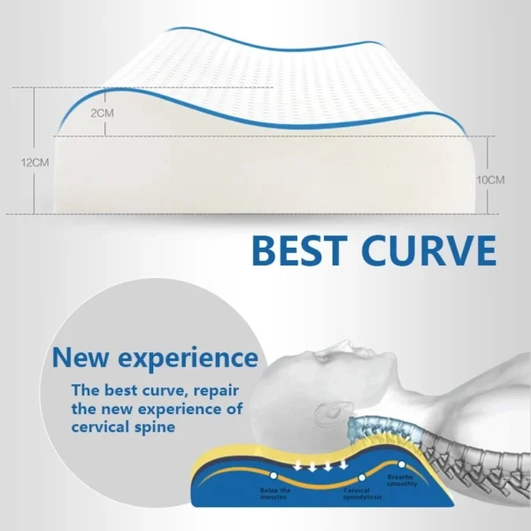 Natural Latex Pillow for Sleep Apnea and Neck Support Relief - Image 3