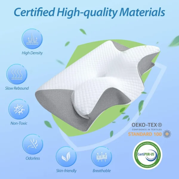 Memory Foam Cervical Pillow for Sleep Apnea and Neck Pain Relief - Image 2
