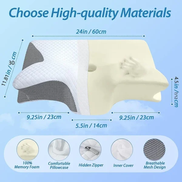 Slow Rebound Cervical Pillow for Sleep Apnea and Neck Support - Image 3