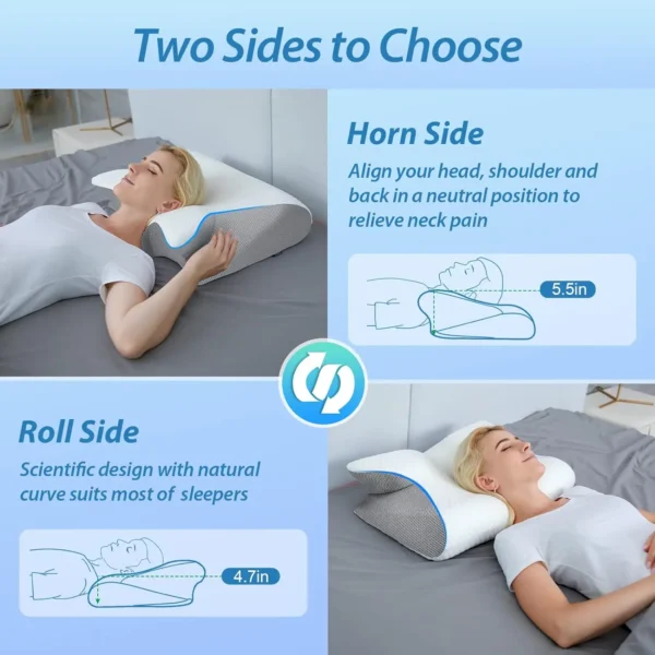 Memory Foam Cervical Pillow for Sleep Apnea and Neck Pain Relief - Image 5