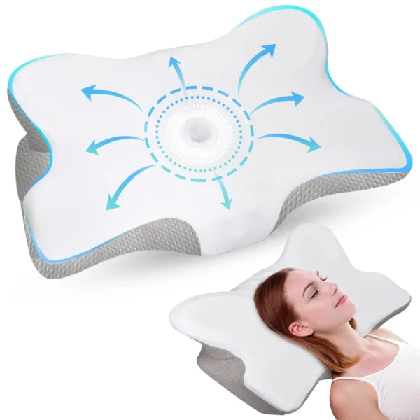 Orthopedic Pillow for Sleep Apnea Relief and Neck Pain Support - Image 3