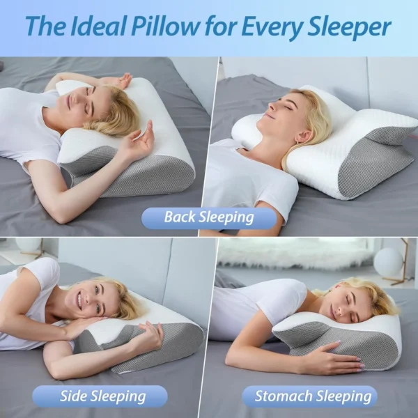 Memory Foam Cervical Pillow for Sleep Apnea and Neck Pain Relief - Image 4