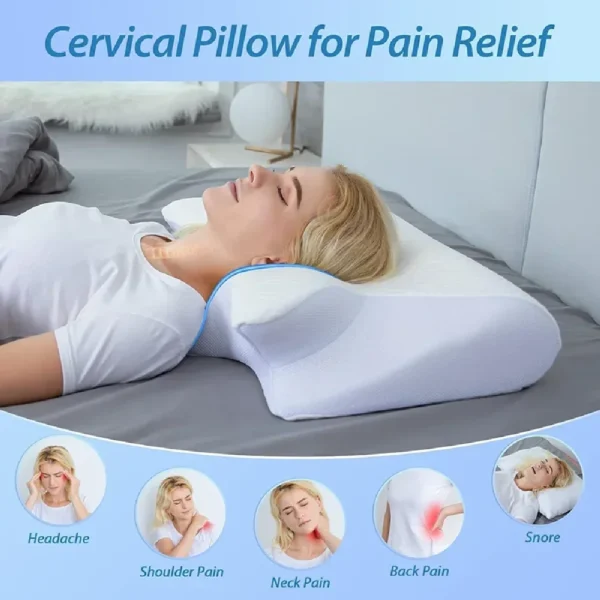Memory Foam Butterfly Pillow for Sleep Apnea, Neck Pain Relief and Comfort - Image 5
