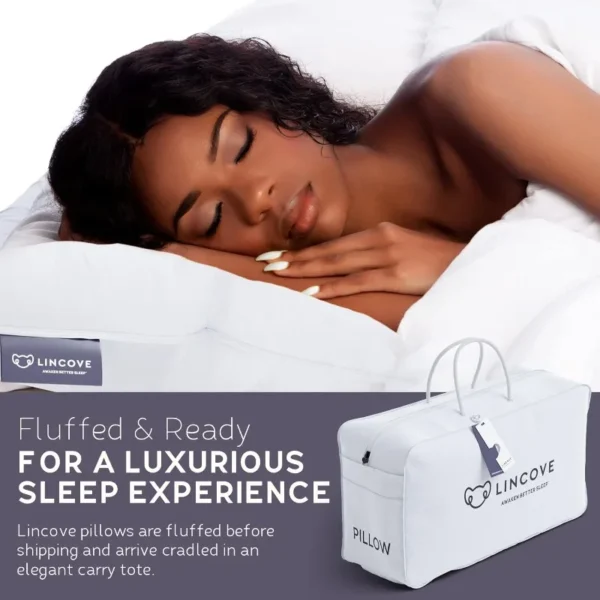 Premium Down Pillow for Sleep Apnea Relief with Pillow Protector - Image 2