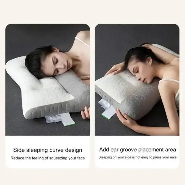Pillow For Sleep Apnea - Anti-Traction Latex Pillow For Neck Pain Relief - Image 2