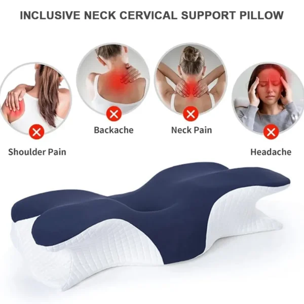 Ergonomic Butterfly Pillow for Sleep Apnea, Neck Protection and Comfort - Image 3