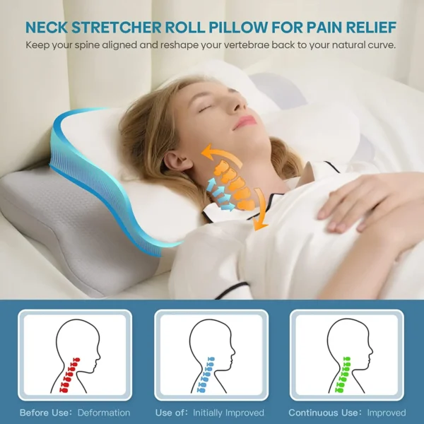 Ergonomic Cervical Pillow for Sleep Apnea and Neck Pain Relief - Image 6