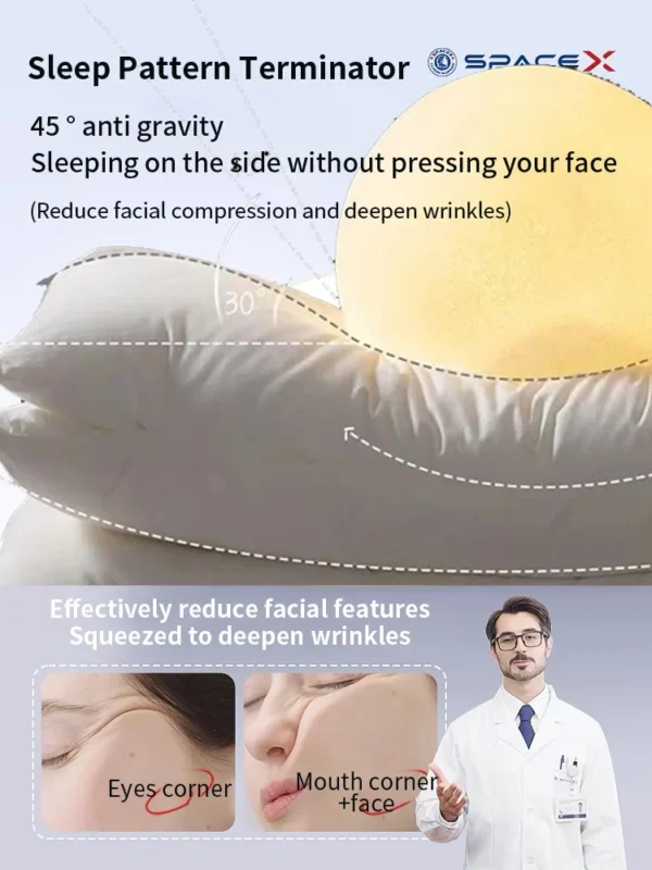 Anti-Snoring Pillow for Sleep Apnea: Wrinkle-Reducing and Sleep Improvement - Image 4