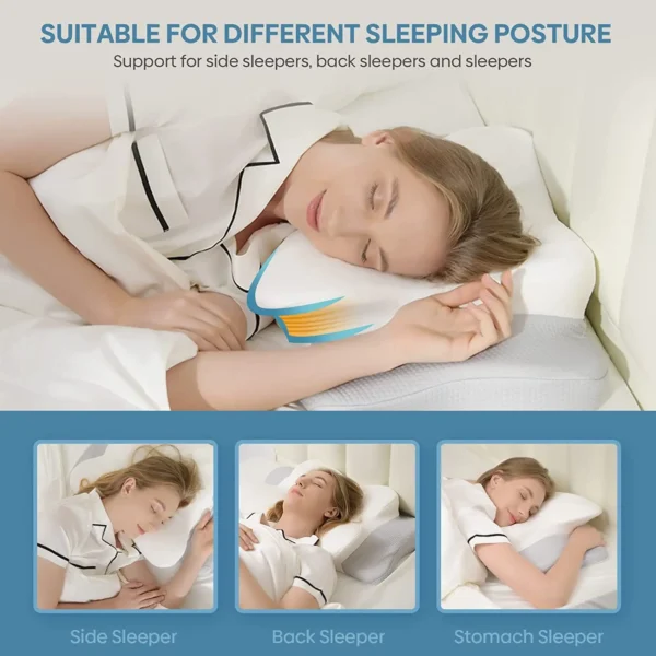 Ergonomic Cervical Pillow for Sleep Apnea and Neck Pain Relief - Image 3