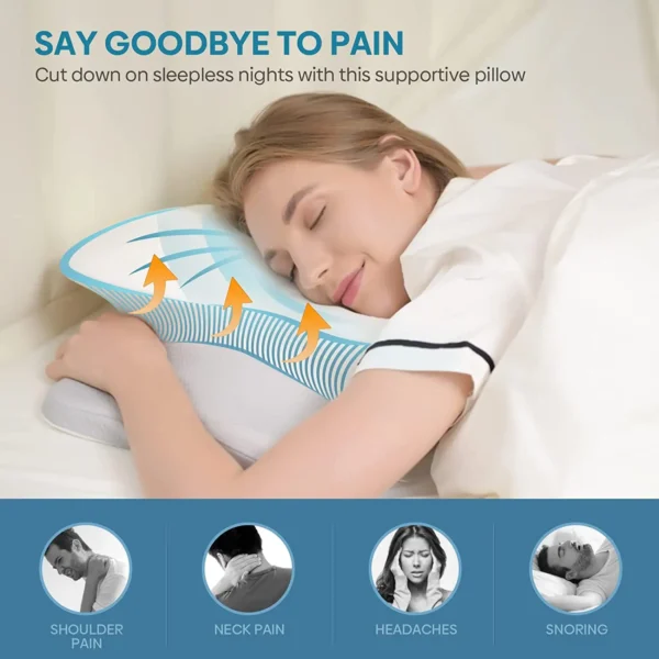 Ergonomic Cervical Pillow for Sleep Apnea and Neck Pain Relief - Image 5