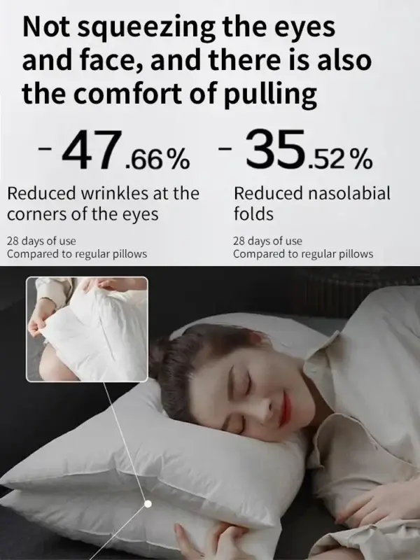 Pillow For Sleep Apnea Soft Feather Velvet Cervical Orthopedic Support - Image 3
