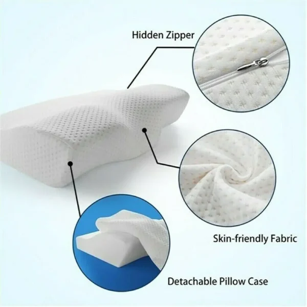2PCS Cervical Ergonomic Pillow for Sleep Apnea and Neck Pain Relief - Image 4