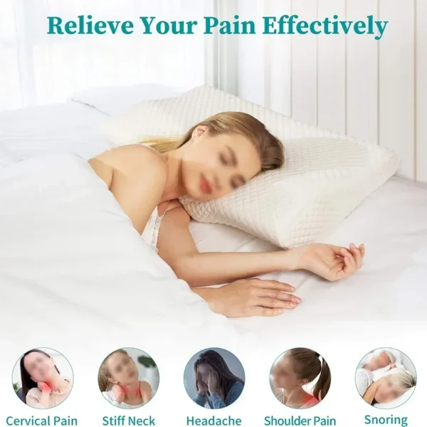 Pillow For Sleep Apnea Memory Foam Ergonomic Cervical Orthopedic Support - Image 4