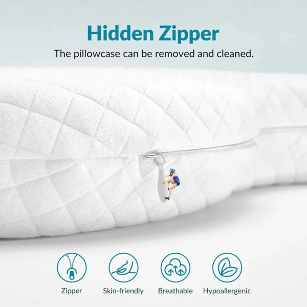 Pillow for Sleep Apnea: Anti-Wrinkle Memory Foam. - Image 3