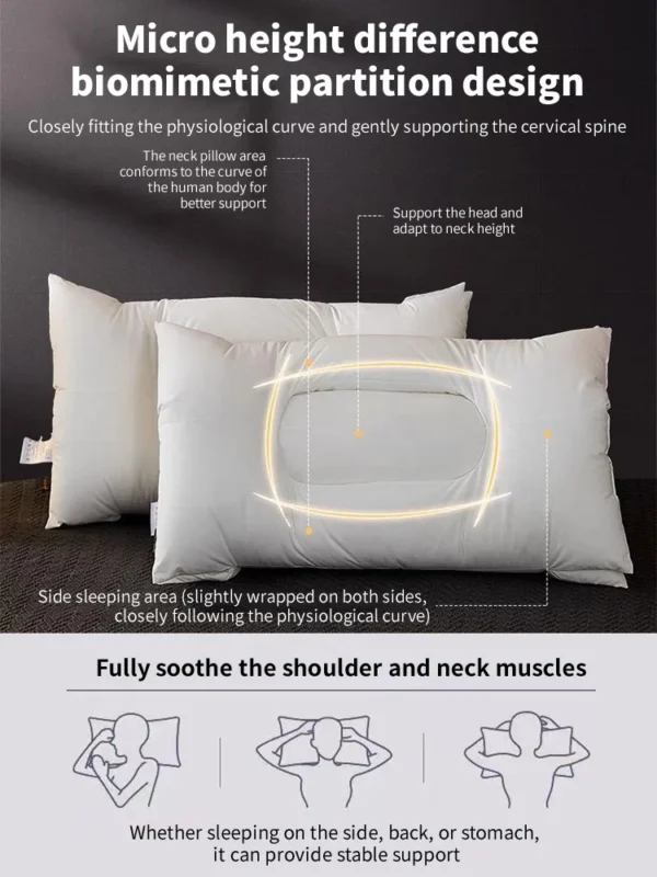 Pillow For Sleep Apnea: Velvet Anti-Wrinkle, Neck Pain Relief, Relaxing Sleep - Image 4