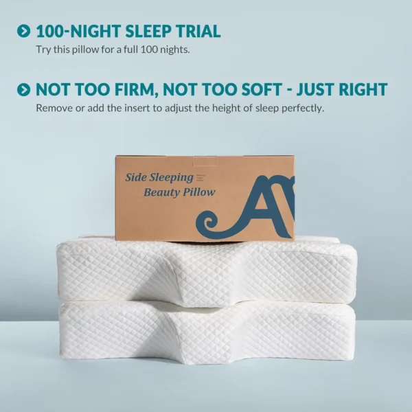 Side Sleeper Pillow for Sleep Apnea, Neck Pain, and Wrinkle Prevention - Image 6