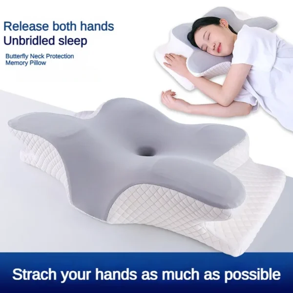 Butterfly Memory Foam Pillow for Sleep Apnea and Neck Pain Relief - Image 2