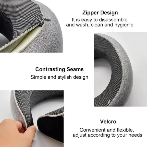 Memory Foam Travel Neck Pillow for Sleep Apnea Relief and Comfort - Image 4